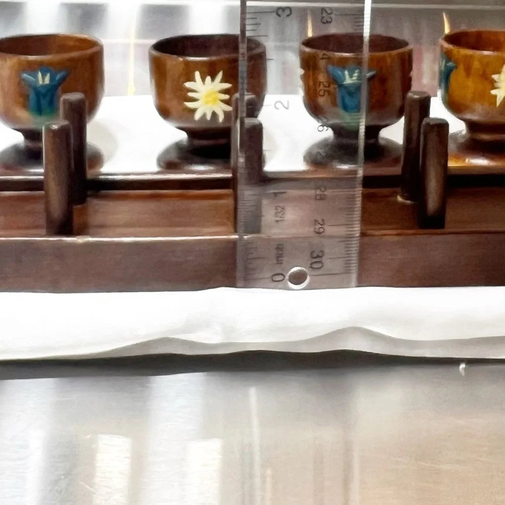 Authentic♥️Vintage Bavarian/Austrian Folk Art Wall Hanging Egg Cups